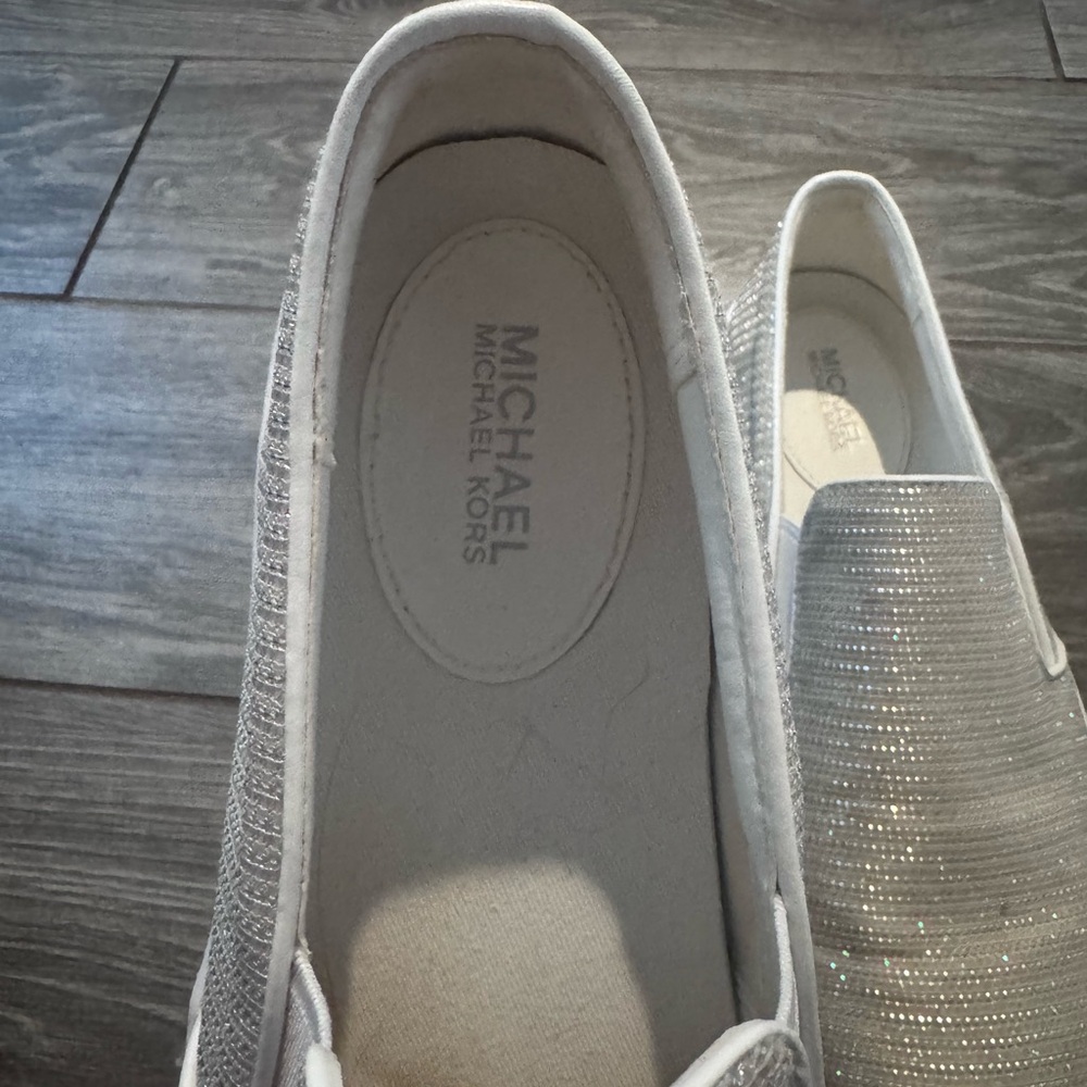 Michael Kors Glittering Silver Women’s Loafers - Picture 3 of 6